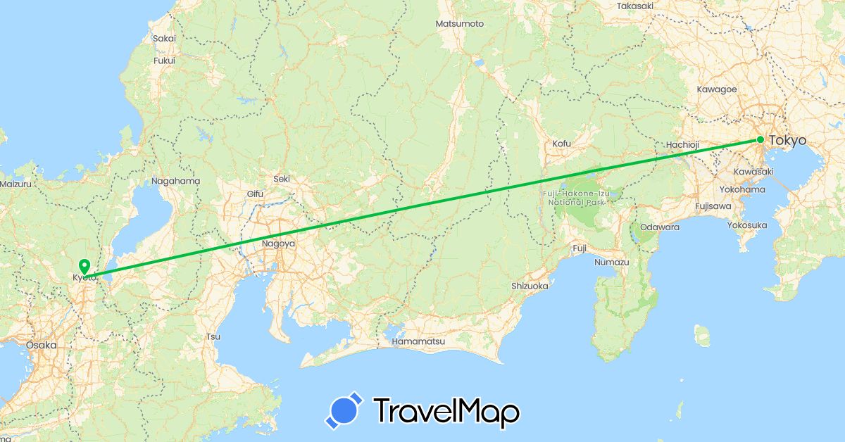 TravelMap itinerary: bus in Japan (Asia)